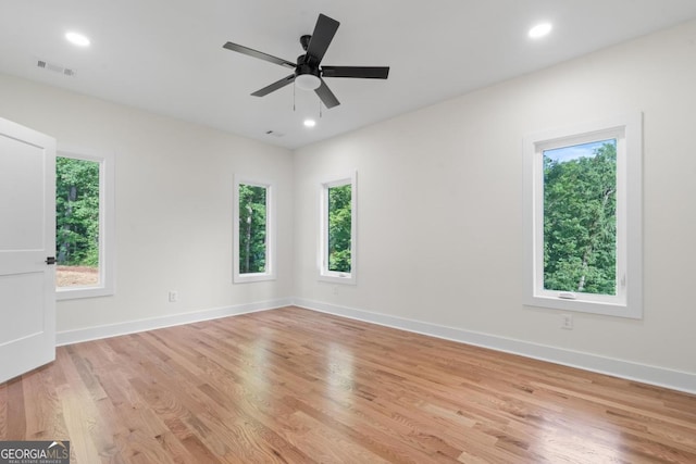 631 Susan Davis Rd, Sparta, GA 31087 - spare room featuring healthy amount of natural light, light wood-style floors, recessed lighting, and ceiling fan