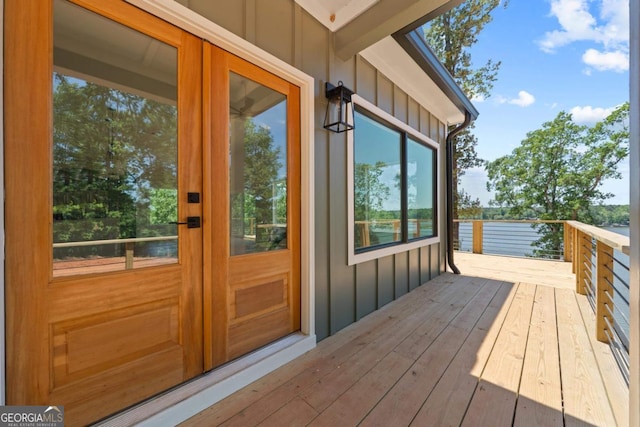 631 Susan Davis Rd, Sparta, GA 31087 - wooden terrace with french doors