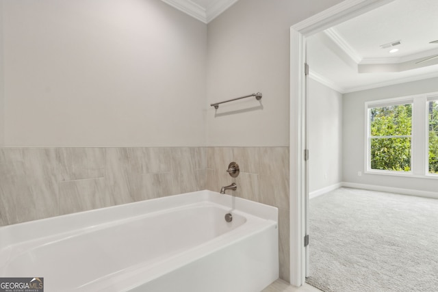 183 Ryan Nicholas Dr, Kingsland, GA 31548 - full bath with crown molding, a bath, and a raised ceiling