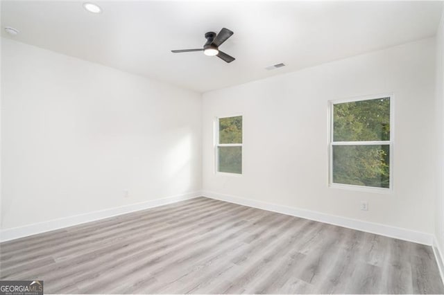 2312 Herring, Atlanta, GA 30311 - spare room featuring light wood-style flooring, ceiling fan, and recessed lighting