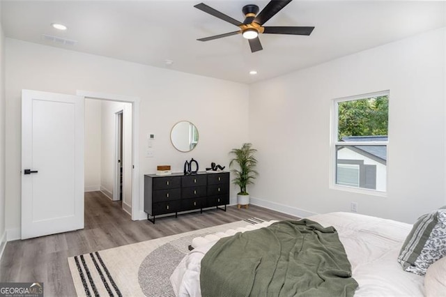 2312 Herring, Atlanta, GA 30311 - bedroom featuring wood finished floors, a ceiling fan, and recessed lighting