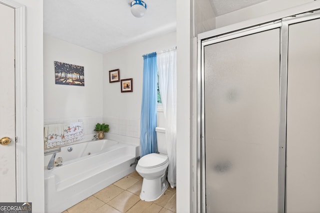 936 Tyrell Dr, Austell, GA 30106 - full bathroom with a stall shower, tile patterned floors, and a garden tub