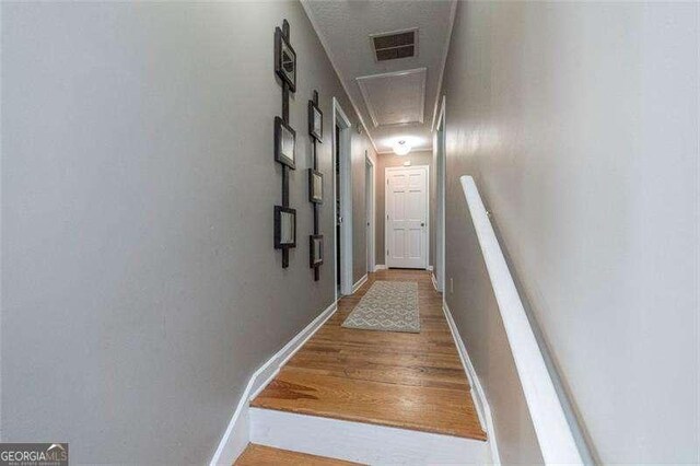 160 Edgewood Dr, Athens, GA 30606 - stairs featuring attic access and wood finished floors