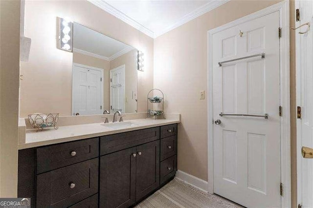 160 Edgewood Dr, Athens, GA 30606 - bathroom with vanity and ornamental molding