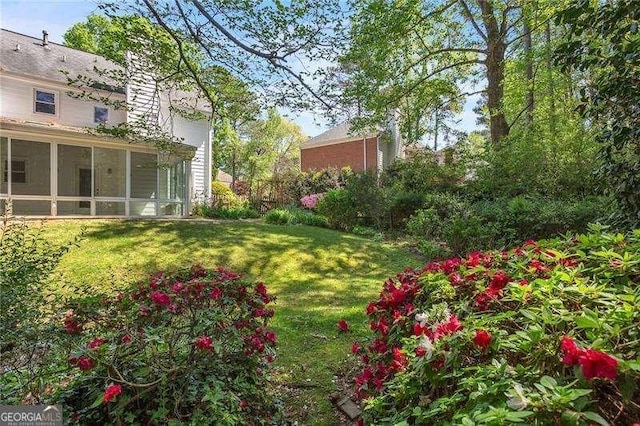 2830 Scottish Mill Way, Marietta, GA 30068 - view of grassy yard featuring a sunroom