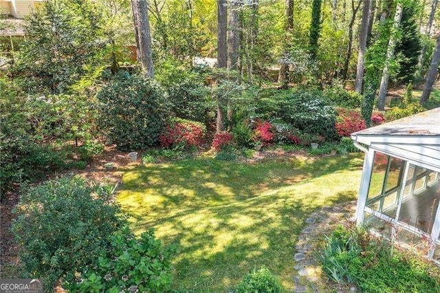 2830 Scottish Mill Way, Marietta, GA 30068 - view of grassy yard featuring a wooded view