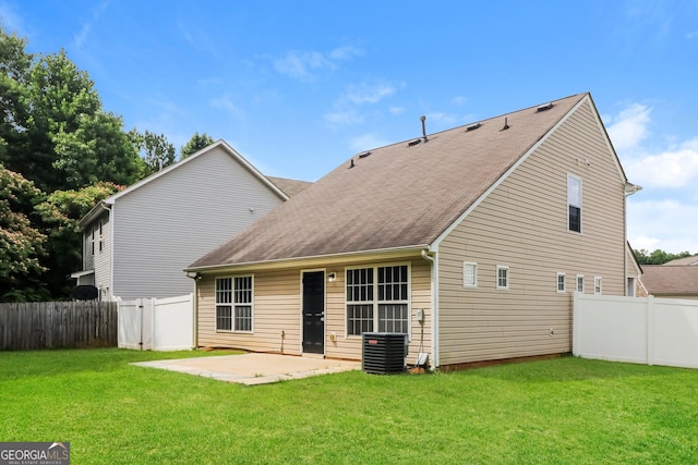 183 Arrowhead Dr, Dallas, GA 30132 - rear view of property featuring a patio, a fenced backyard, and a shingled roof