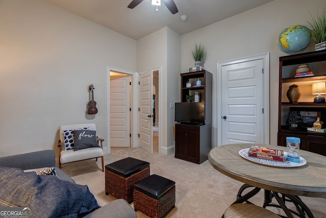 1221 Deer Trl, Bishop, GA 30621 - living area with a ceiling fan and light carpet
