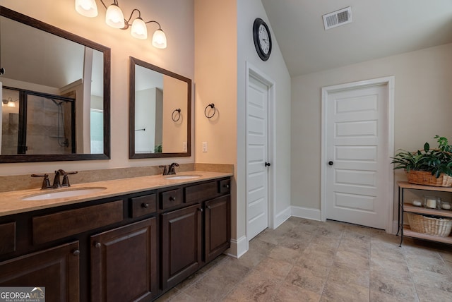 1221 Deer Trl, Bishop, GA 30621 - full bath with vaulted ceiling, double vanity, and tiled shower