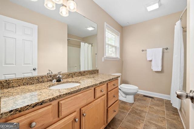 456 Timber Ct, Clarkesville, GA 30523 - full bath featuring vanity, a shower with shower curtain, and stone finish floors