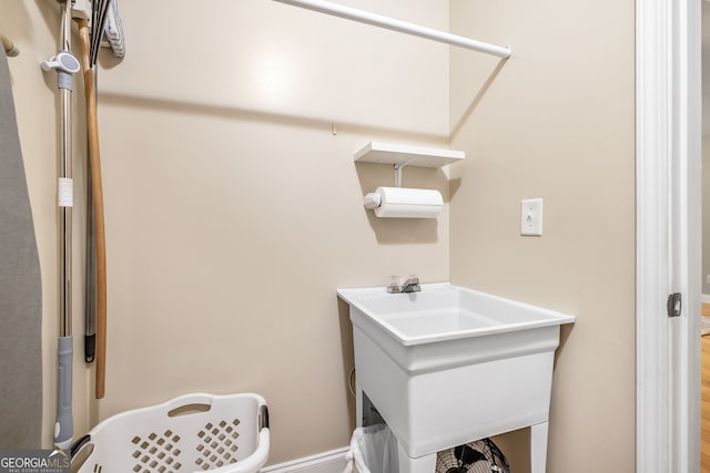 456 Timber Ct, Clarkesville, GA 30523 - bathroom featuring a sink and wood finished floors