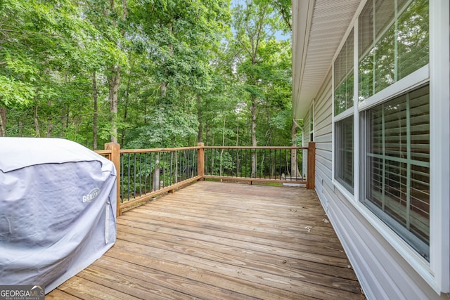 456 Timber Ct, Clarkesville, GA 30523 - wooden deck with view of scattered trees