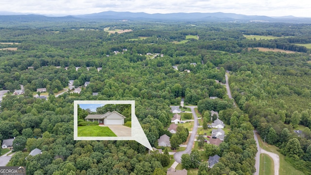 456 Timber Ct, Clarkesville, GA 30523 - aerial overview of property's location with a heavily wooded area and property boundaries highlighted