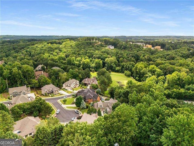 908 Basingstoke Ct, Suwanee, GA 30024 - aerial perspective of suburban area with a heavily wooded area