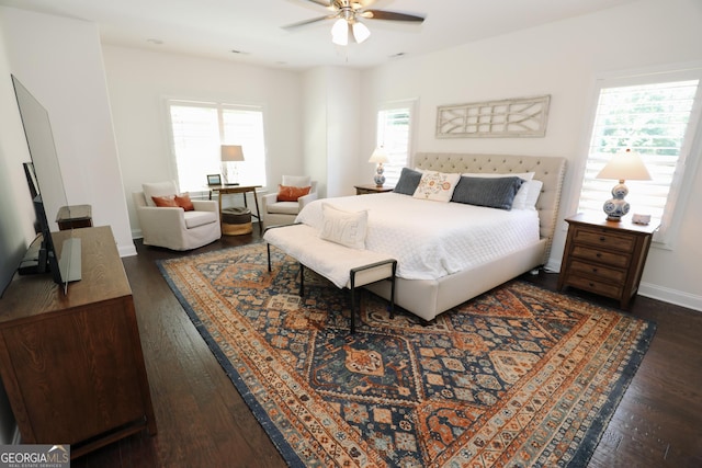 203 Drews Ridge Dr, Newnan, GA 30263 - bedroom with hardwood / wood-style floors and a ceiling fan