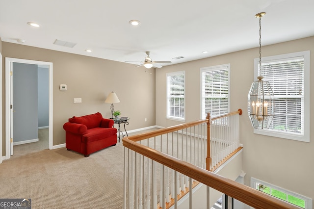 1065 Bookhout Dr, Cumming, GA 30041 - corridor with an upstairs landing, recessed lighting, and carpet floors