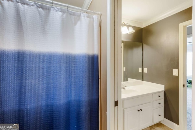 168 Gatlin Ridge Run, Dallas, GA 30157 - bathroom featuring ornamental molding and vanity