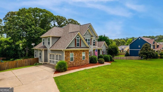 168 Gatlin Ridge Run, Dallas, GA 30157 - craftsman inspired home with stone siding, concrete driveway, a garage, and a shingled roof