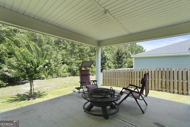 80 Rimmon Ct, Richmond Hill, GA 31324 - view of patio featuring an outdoor fire pit