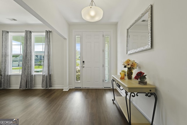80 Rimmon Ct, Richmond Hill, GA 31324 - foyer featuring dark wood-style floors and baseboards