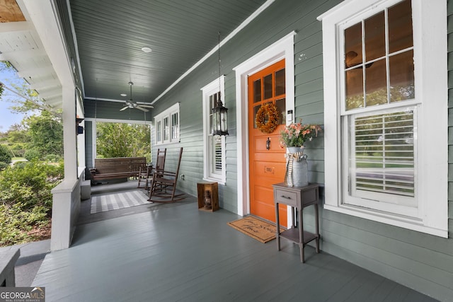 110 College Blvd, Statesboro, GA 30458 - covered porch with a ceiling fan