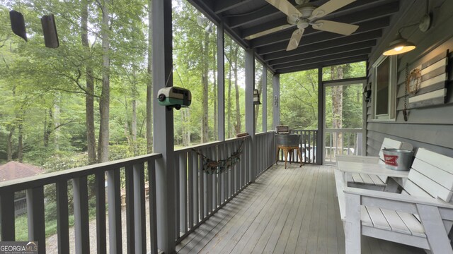 132 Wild Horse Cove Cir, Cleveland, GA 30528 - deck with ceiling fan