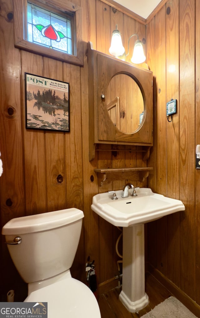 132 Wild Horse Cove Cir, Cleveland, GA 30528 - bathroom featuring wood walls and wood finished floors