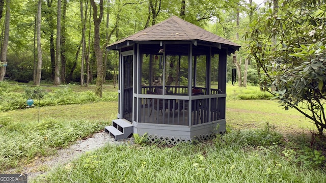 132 Wild Horse Cove Cir, Cleveland, GA 30528 - view of outbuilding with a gazebo and a view of trees