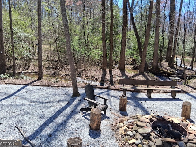132 Wild Horse Cove Cir, Cleveland, GA 30528 - view of yard with an outdoor fire pit