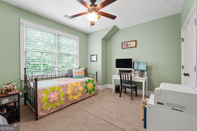5130 Pratt St SW, Covington, GA 30014 - carpeted bedroom featuring a closet and a ceiling fan