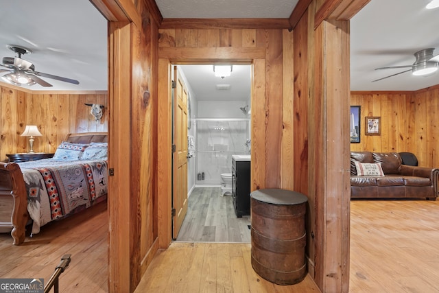2296 Athens Rd, Royston, GA 30662 - corridor featuring wooden walls and hardwood / wood-style flooring