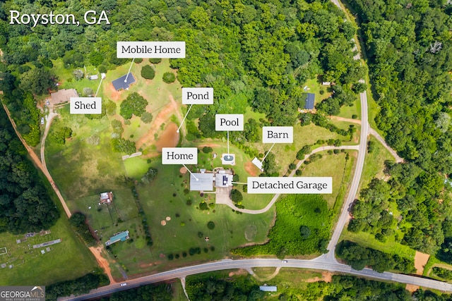 2296 Athens Rd, Royston, GA 30662 - map of property location featuring property parcel outlined