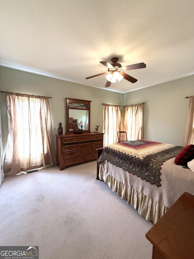 105 Evergreen Rd, Hiawassee, GA 30546 - bedroom featuring multiple windows, carpet flooring, and a ceiling fan