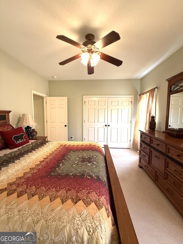 105 Evergreen Rd, Hiawassee, GA 30546 - carpeted bedroom with a ceiling fan