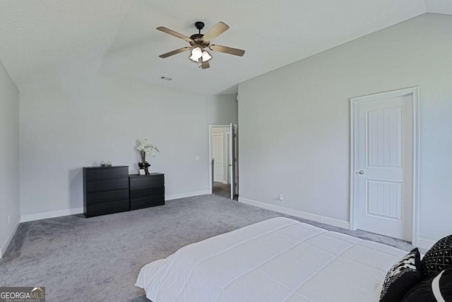 358 Brookhaven Loop NE, Ludowici, GA 31316 - carpeted bedroom with lofted ceiling and ceiling fan