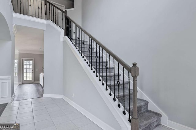 358 Brookhaven Loop NE, Ludowici, GA 31316 - stairs with tile patterned flooring and baseboards