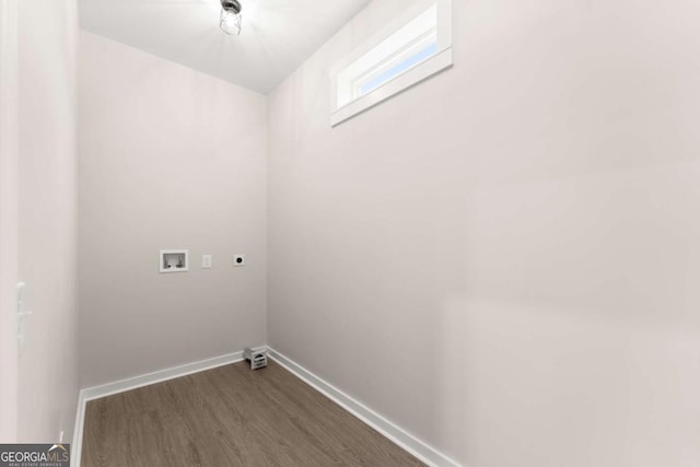 130 E Railroad Ave, Alto, GA 30510 - laundry room featuring hookup for an electric dryer, washer hookup, and dark wood-type flooring