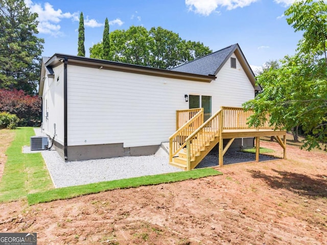 130 E Railroad Ave, Alto, GA 30510 - rear view of house featuring a wooden deck and stairs