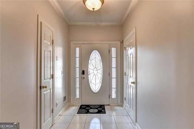 2324 Blackberry Ct, Snellville, GA 30078 - entrance foyer with crown molding and light tile patterned floors