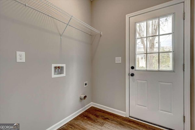 211 Loftis Rd, Temple, GA 30179 - washroom with hookup for an electric dryer, washer hookup, and wood finished floors