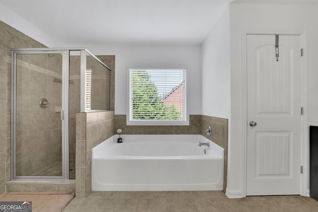 425 Eldridge Dr, Suwanee, GA 30024 - full bath with a bath, a stall shower, and tile patterned flooring