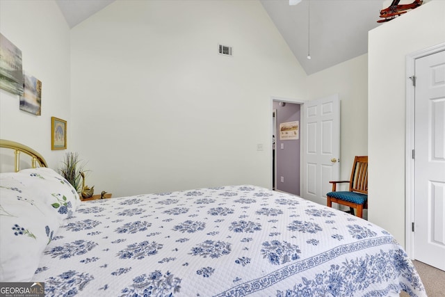 52 Cherub Ln, Sharpsburg, GA 30277 - carpeted bedroom with high vaulted ceiling