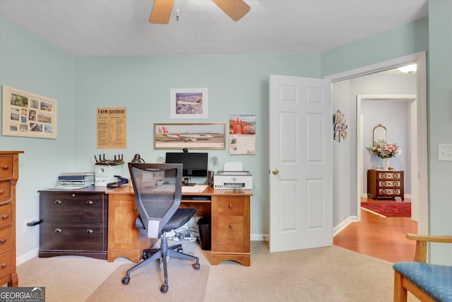 52 Cherub Ln, Sharpsburg, GA 30277 - office with ceiling fan and carpet flooring
