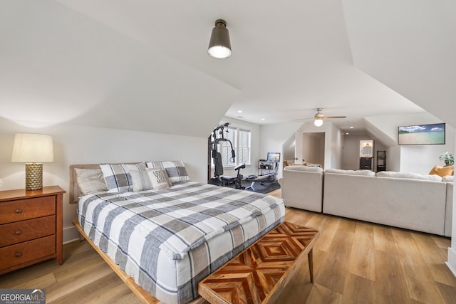 639 Frank Crook Rd, Canon, GA 30520 - bedroom featuring light wood-type flooring, ceiling fan, and recessed lighting