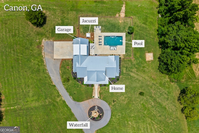 639 Frank Crook Rd, Canon, GA 30520 - bird's eye view of a pool area