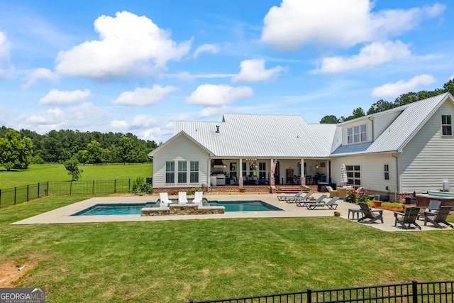 639 Frank Crook Rd, Canon, GA 30520 - back of property featuring a patio area, a fenced backyard, and a metal roof