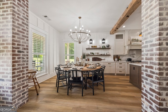 639 Frank Crook Rd, Canon, GA 30520 - dining space featuring a chandelier, wood finished floors, and recessed lighting
