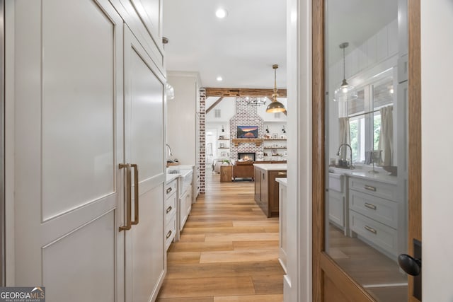639 Frank Crook Rd, Canon, GA 30520 - corridor with light wood-style flooring and recessed lighting