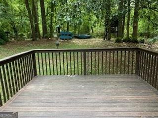 852 Georgetowne Dr, Winder, GA 30680 - view of wooden terrace