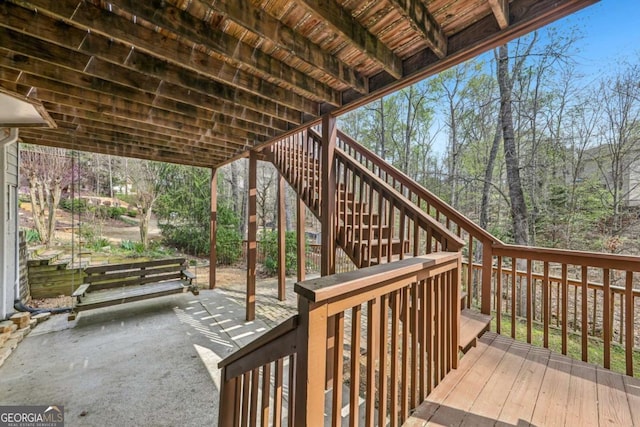 3887 Hickory Manor Dr, Suwanee, GA 30024 - deck with stairs and a patio